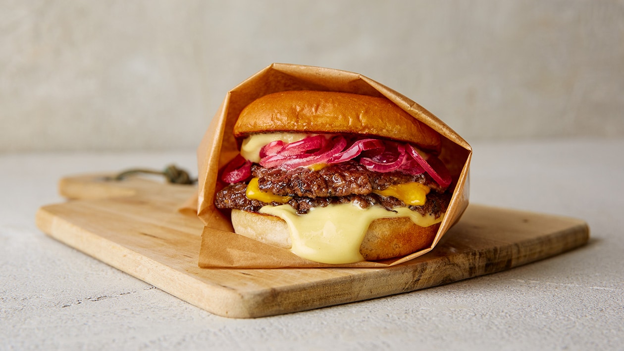 Double smash burger – - Opskrift