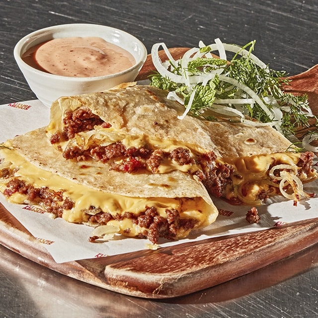 Lahmacun-style Quesadilla