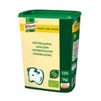 Knorr Økologisk Oksebouillon, lavsalt, granulat, 1kg / 125L - 