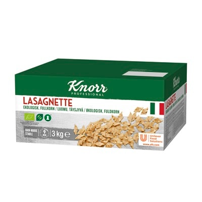 Knorr Lasagnette - Økologisk fuldkornspasta 3 kg - 