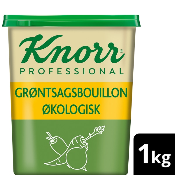 Knorr Økologisk Grøntsagsbouillon, lavsalt granulat  3 x 1 kg