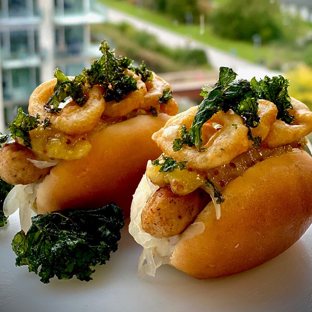 Vegetarisk julehotdog