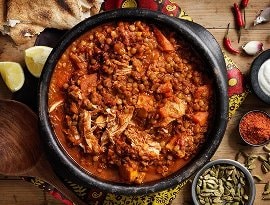 Varm Etiopisk one pot gryde med kylling og linser Varm Etiopisk one pot gryde med kylling og linser