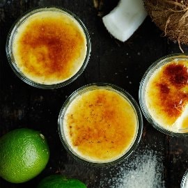Lime og kokos brulee