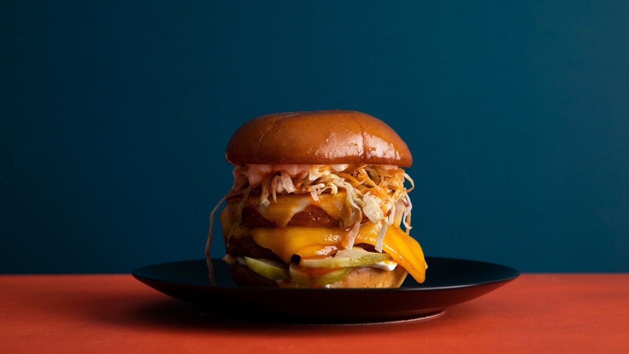 Sød og krydret Crispy NoChicken-burger – - Opskrift