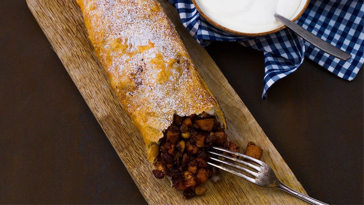 Apfelstrudel med ingefær – - Opskrift