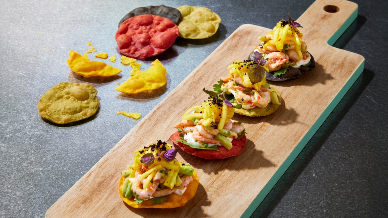 Mini rejetostadas med Lime-mayo – - Opskrift