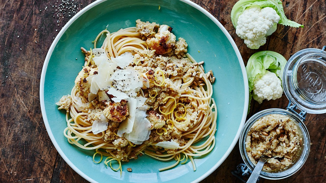 Stegt blomkålspesto til pasta – - Opskrift