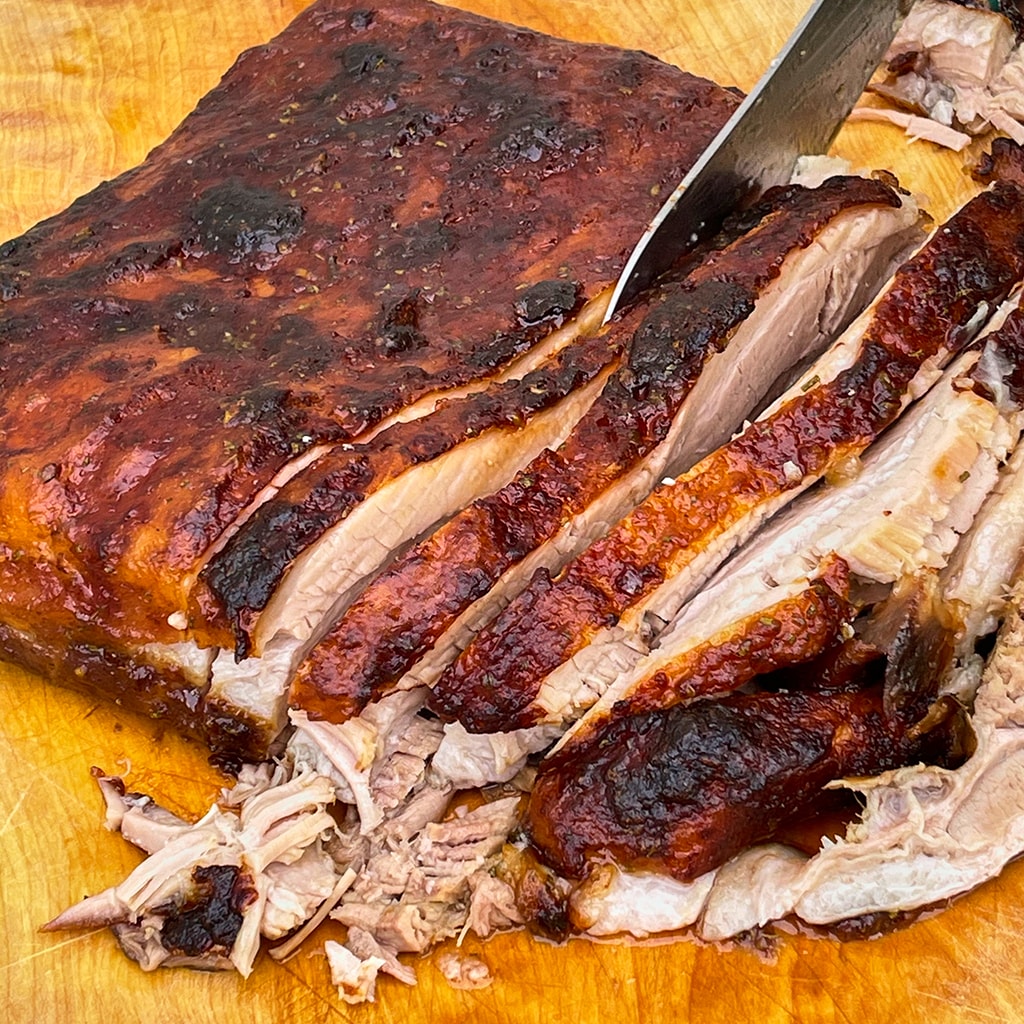 Grillet ribbenssteg med rosmarin- og honningglaze