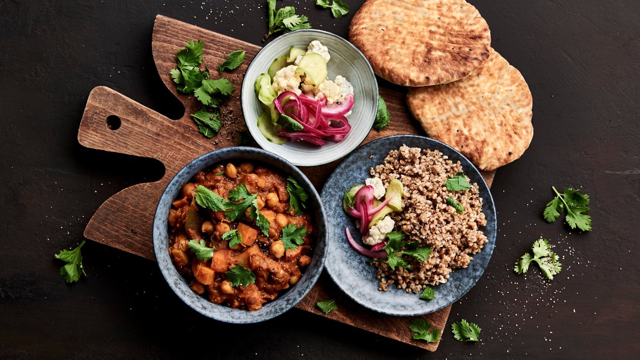 Linse-kartoffelkarry Tikka Masala – - Opskrift