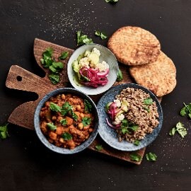 Linse-kartoffelkarry Tikka Masala