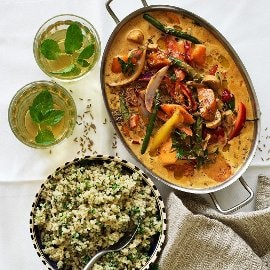 Mchuzi wa biringanya-grønsags masala Mchuzi wa biringanya-grønsags masala