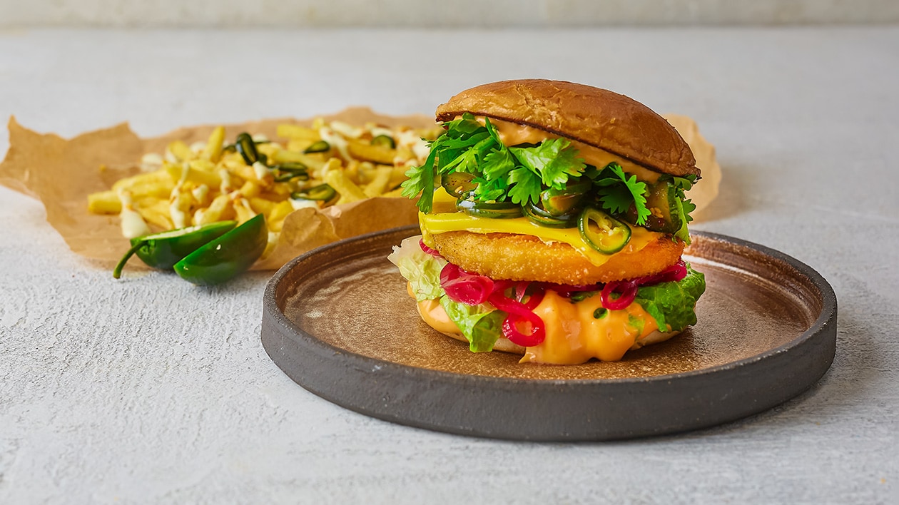Sprød Korean style NoChicken-burger – - Opskrift