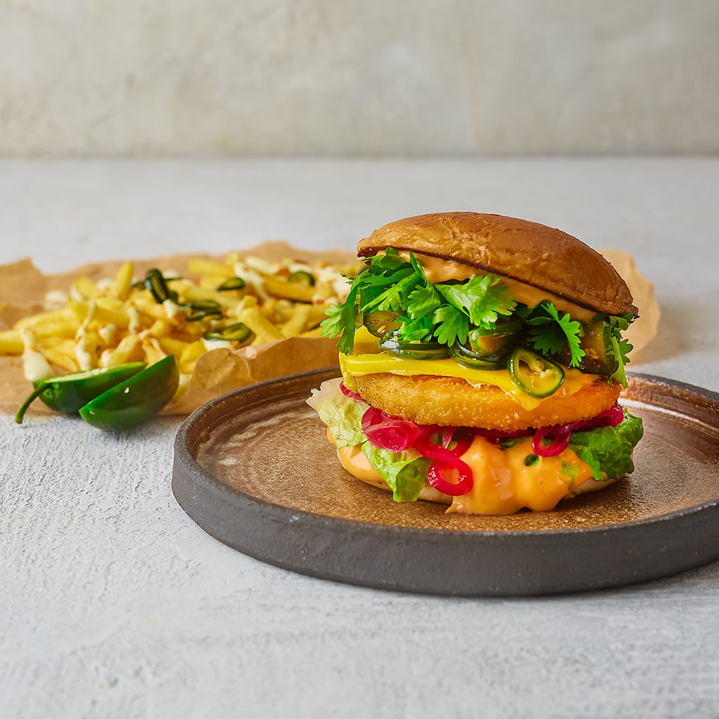 Sprød Korean style NoChicken-burger Sprød Korean style NoChicken-burger