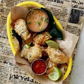 "Satsuma Age" - Fishcake med chili mayonnaise "Satsuma Age" - Fishcake med chili mayonnaise