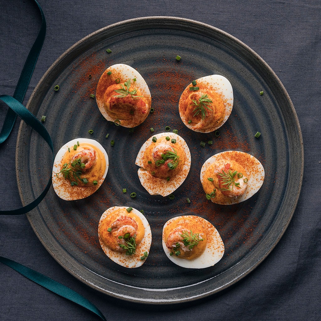 Deviled eggs med hummer