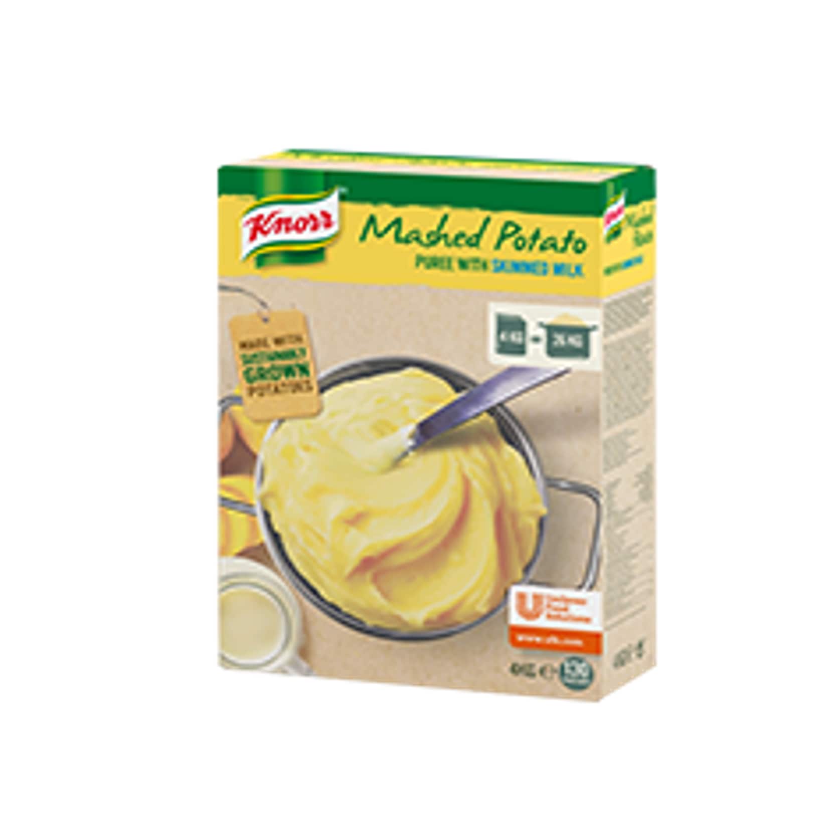 Knorr Kartoffelmos flager 4 kg - Lavet på nøje udvalgte kartoffelsorter, har en karakteristisk rig og fyldig smag og en naturlig gul farve