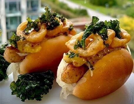 Vegetarisk julehotdog