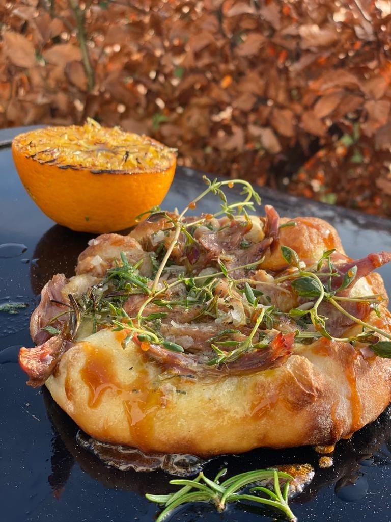 Andefocaccia på grill